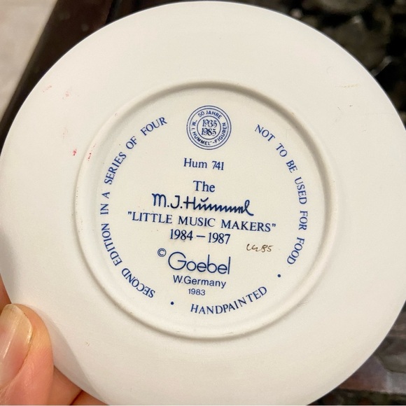 Miniatures Collector Plates 1883 Set 3 Little Music Makers Germany - Picture 5 of 7